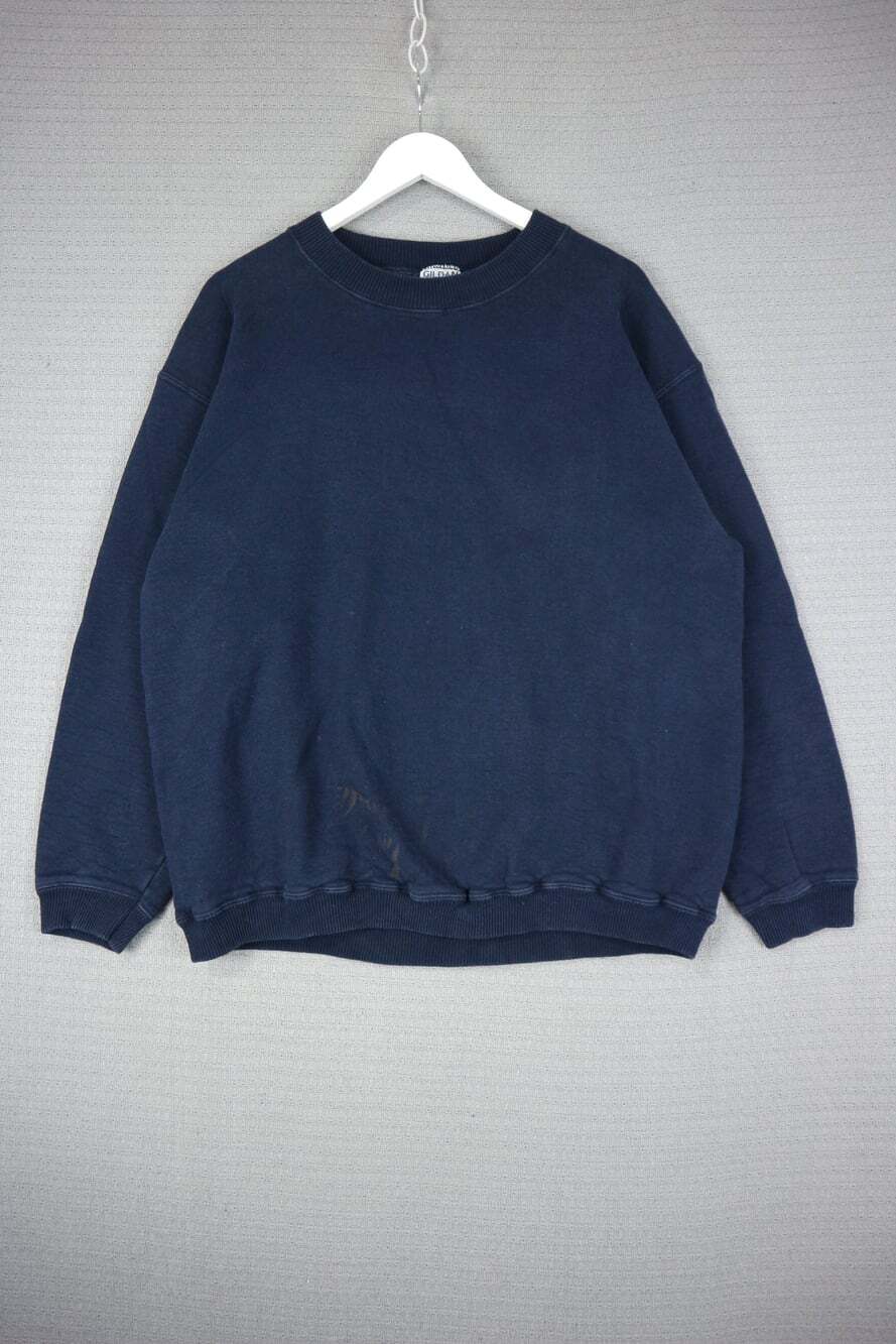 2000s Vintage GIldan Cotton Sweater Navy Mens XL Made in Canada
